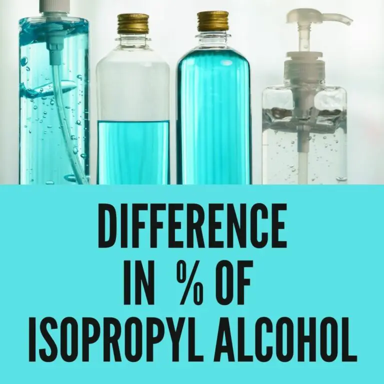 difference in the percentages of Isopropyl Alcohol